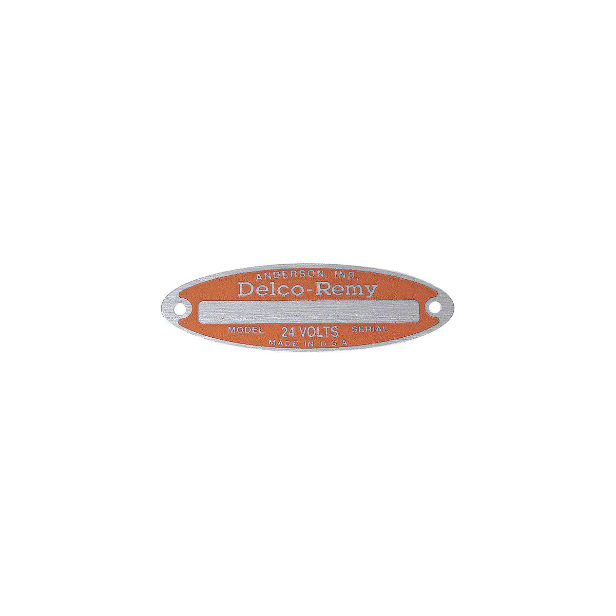 Orange 24V Starter Tag W/ (2) Rivet -Fits  John Deere  Tractor 1