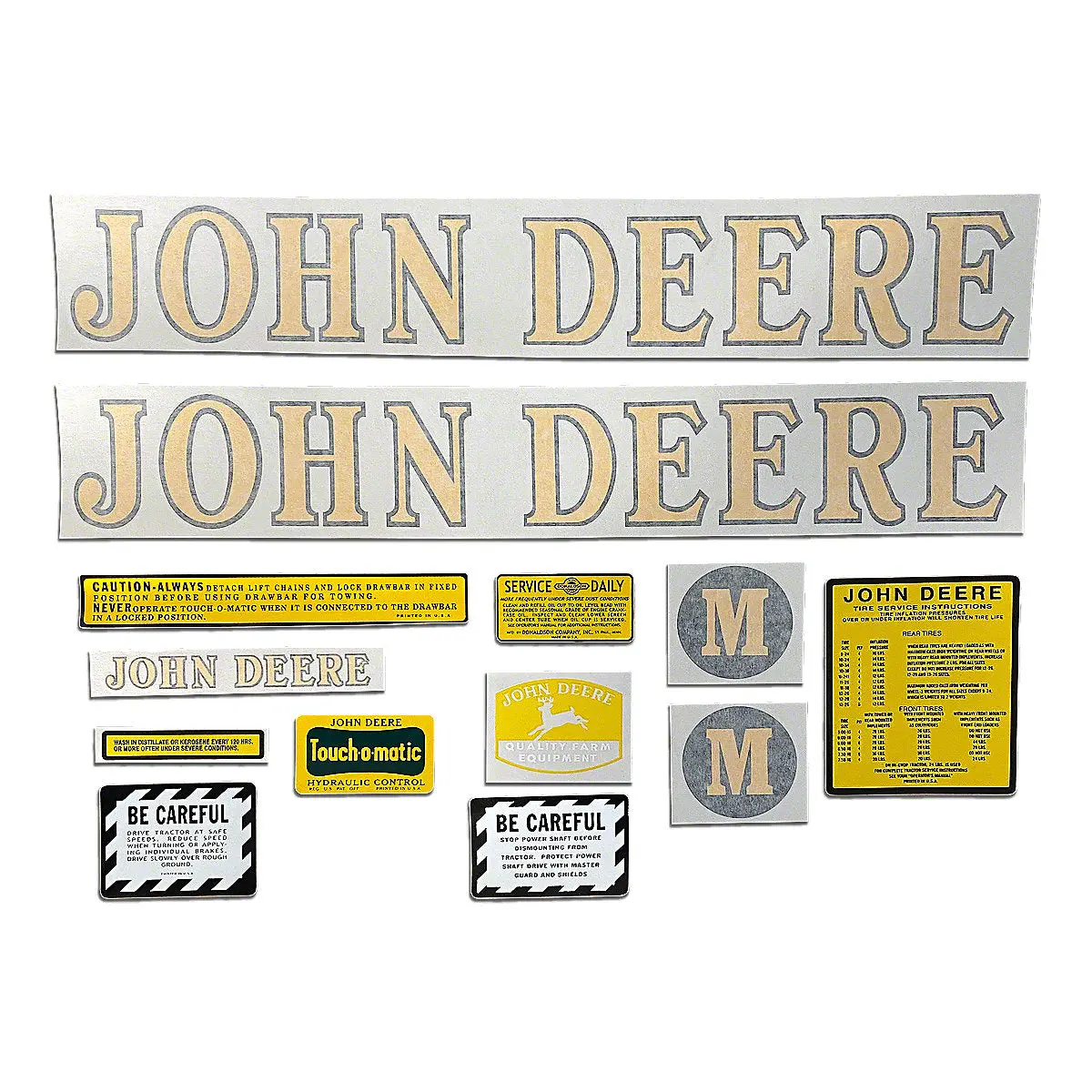 Vinyl Cut Decal Set Fits 1947-1949 John Deere M Tractor 1