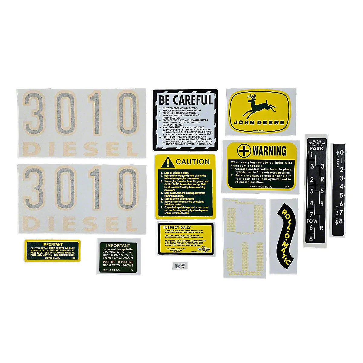 John Deere 3010 Vinyl Cut Decal Set Fits John Deere Tractor 1