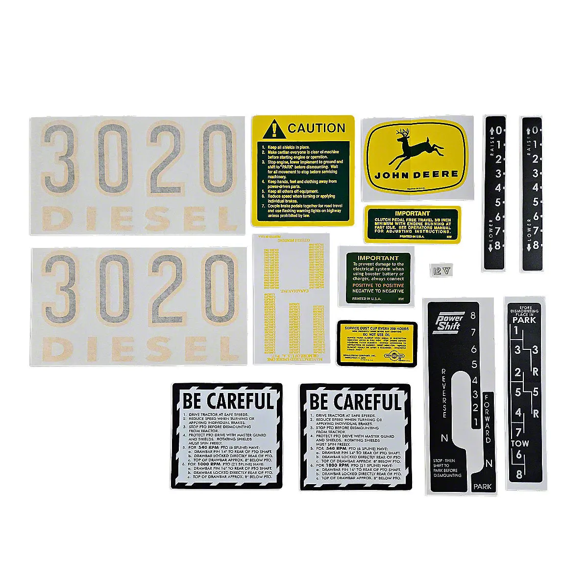 John Deere 3020 Vinyl Cut Decal Set Fits John Deere Tractor 1