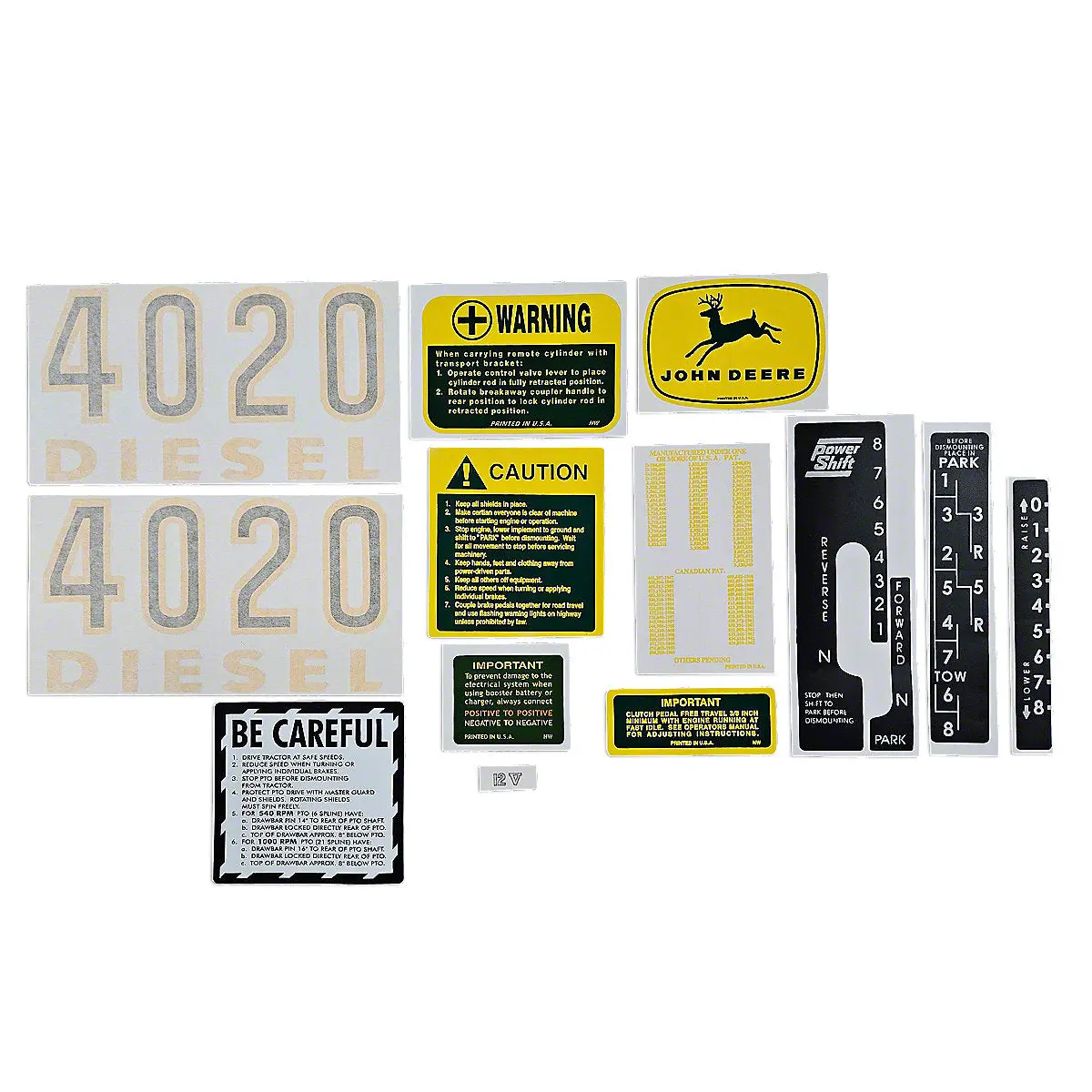 John Deere Early 4020 Vinyl Cut Decal Set Fits John Deere Tractor 1