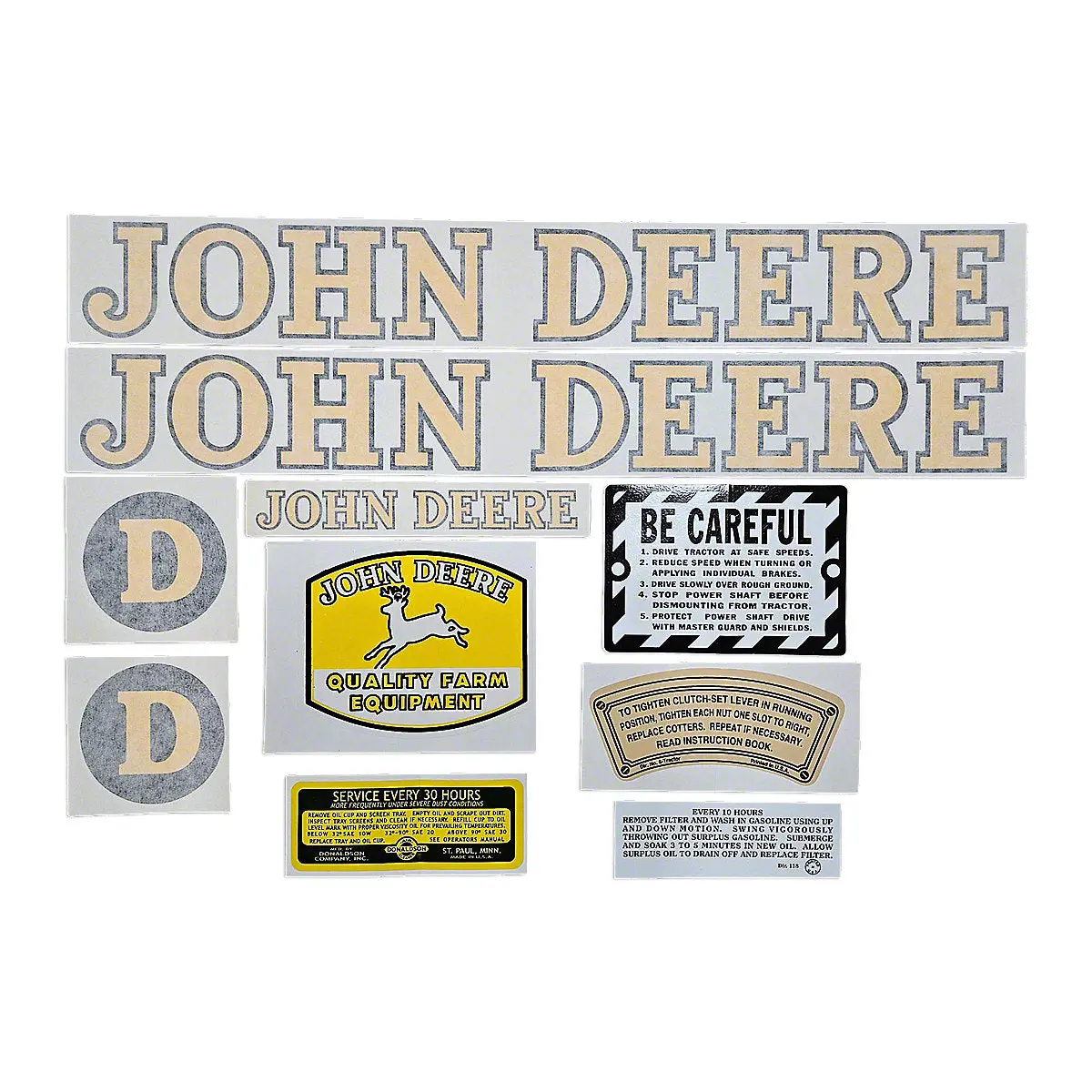 Vinyl Cut Decal Set (1947 And Up) Fits John Deere D Tractors 1