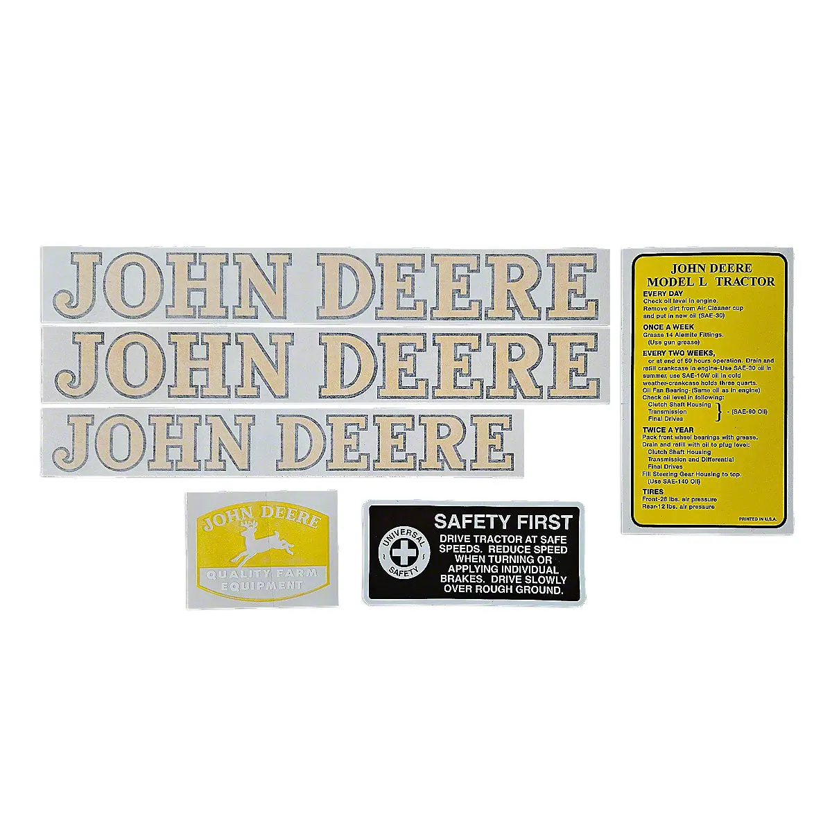 Vinyl Cut Decal Set (1941 And Up) Fits John Deere L Tractors | Vjd116 1