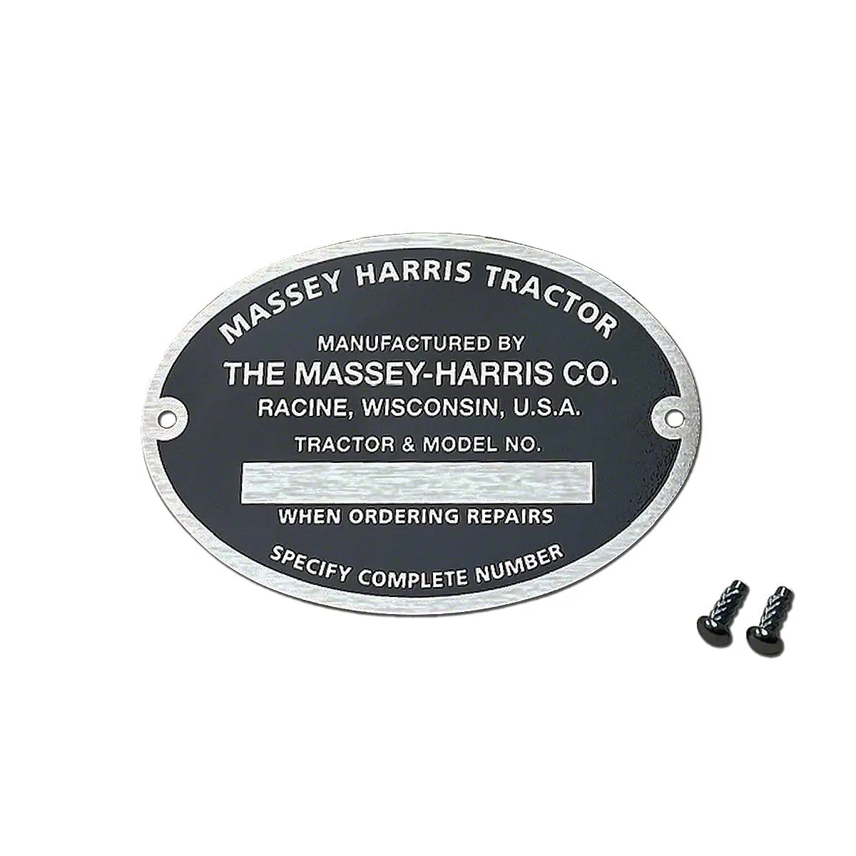 Serial Number Tag With Rivets Fits Massey Tractor | Oval 1