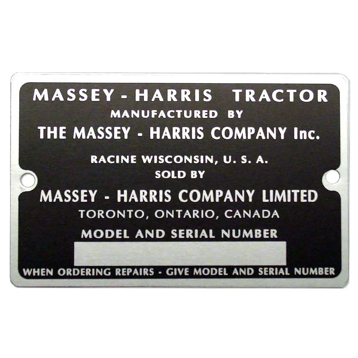 Serial Number Tag Fits Massey Tractor | Rectangle 1
