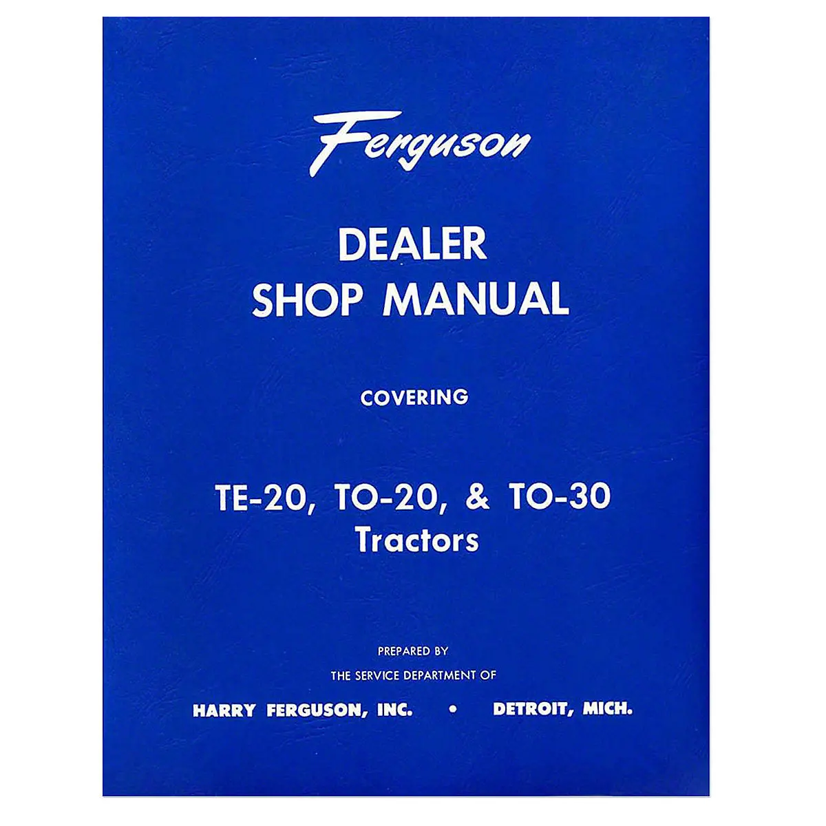 Dealer Shop Manual Reprint For Massey Ferguson Tractor 1