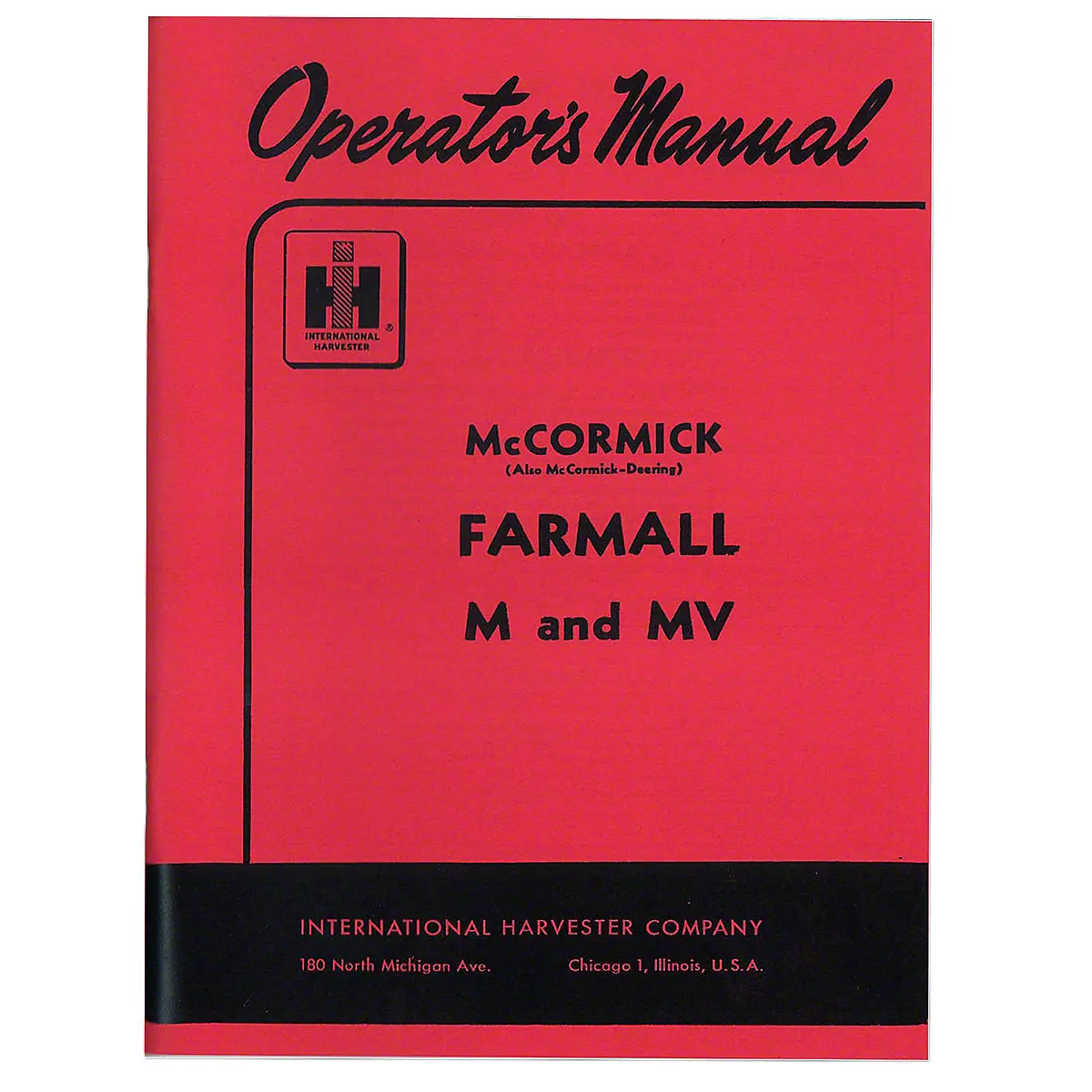 Operators Manual Reprint For Farmall M & Mv Tractor 1
