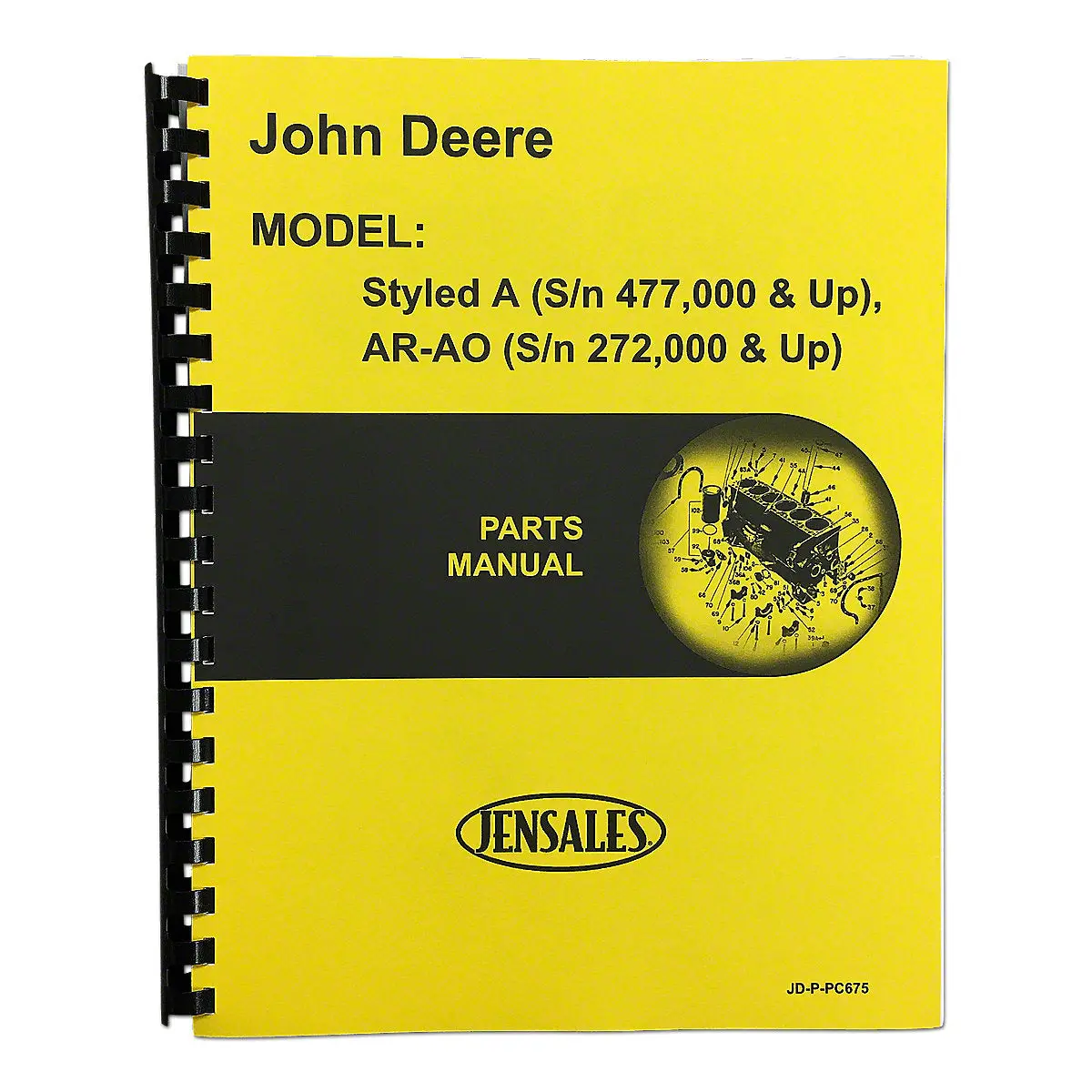 Parts Manual For John Deere Tractors | Styled A, Ao, Ar | Pc675 1