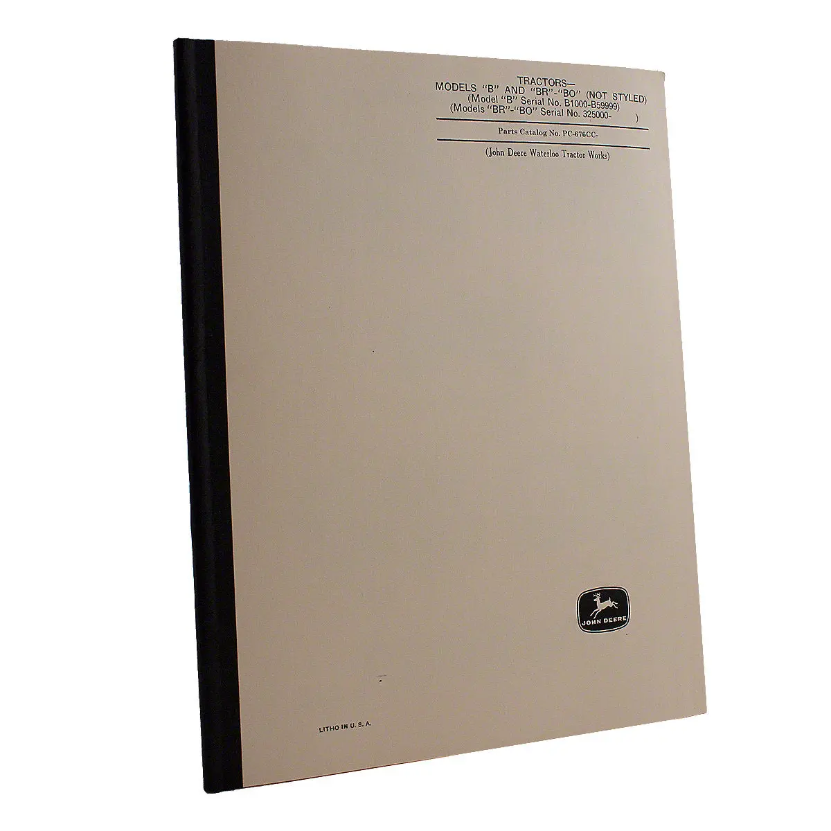 Parts Manual Reprint For John Deere Tractors | B, Bo, Br | Pc676 1