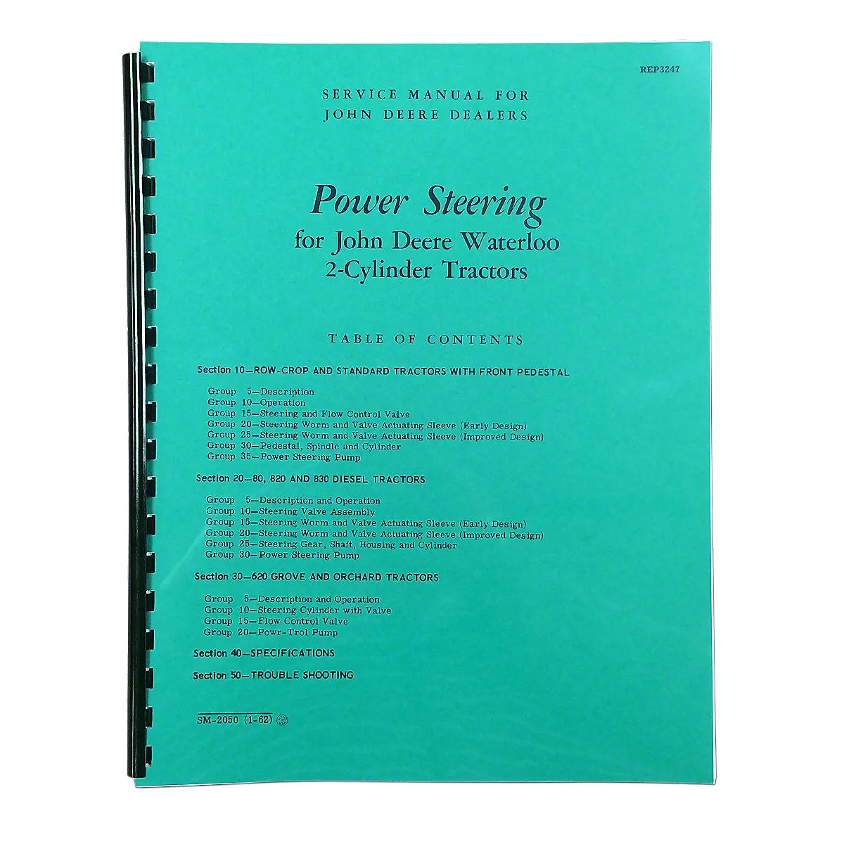 2-Cyl Power Steering Service Manual Reprint For 1952-1961 John Deere Tractor | Sm2050 1