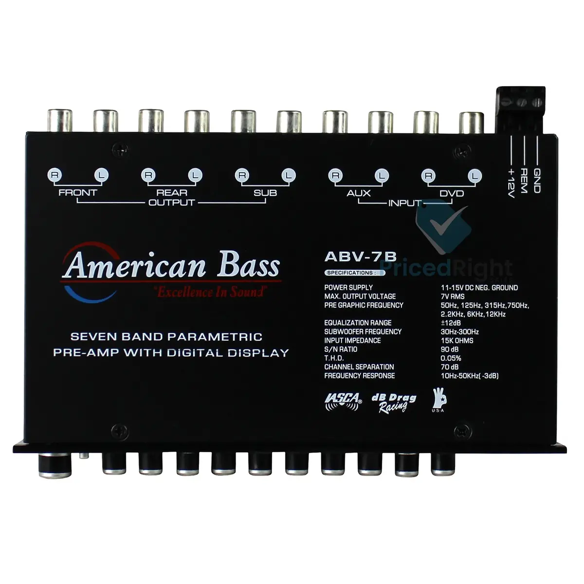 American Bass Abv-7B Equalizer 7 Band Pre-Amp W Digital Display Control Ab-V7b 1