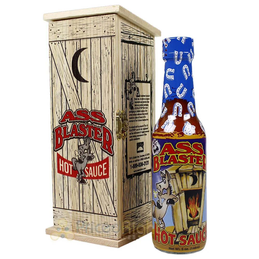 Ass Blaster Hot Sauce 5 Oz Bottle Extremely Hot With Wooden Outhouse Ab003 1