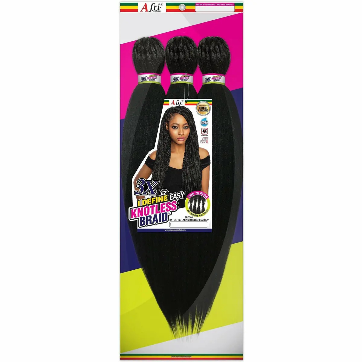 Afri-Naptural: 3X I-Define Easy Knotless Braid 52" (Brd308) 1