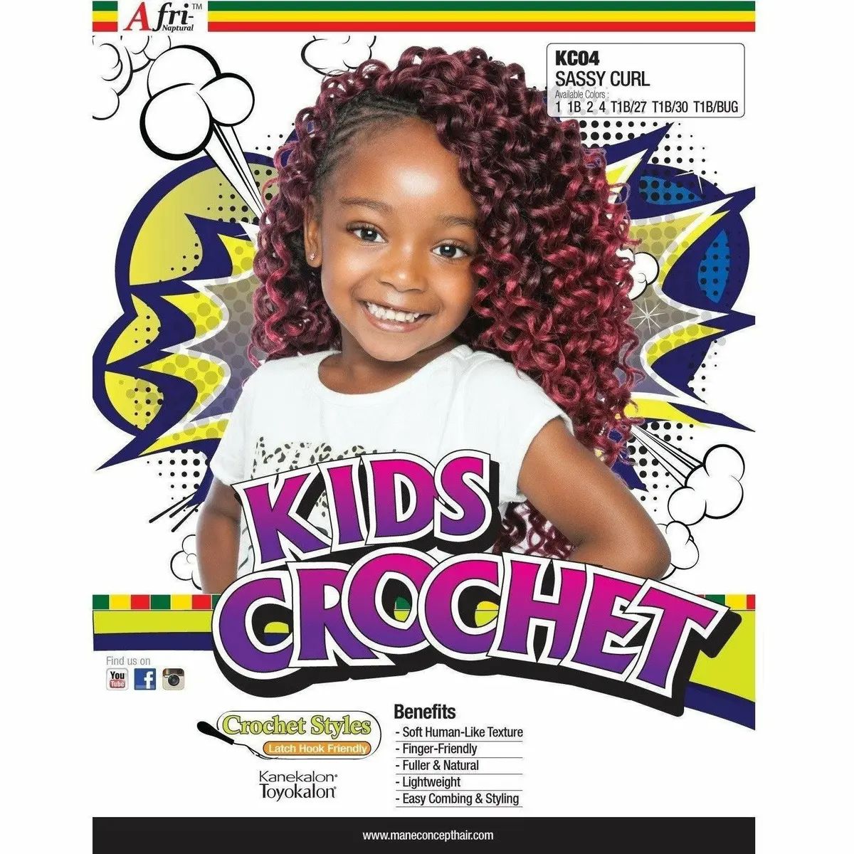 Afri-Naptural Kids Crochet Sassy Curl (Kc04) 1