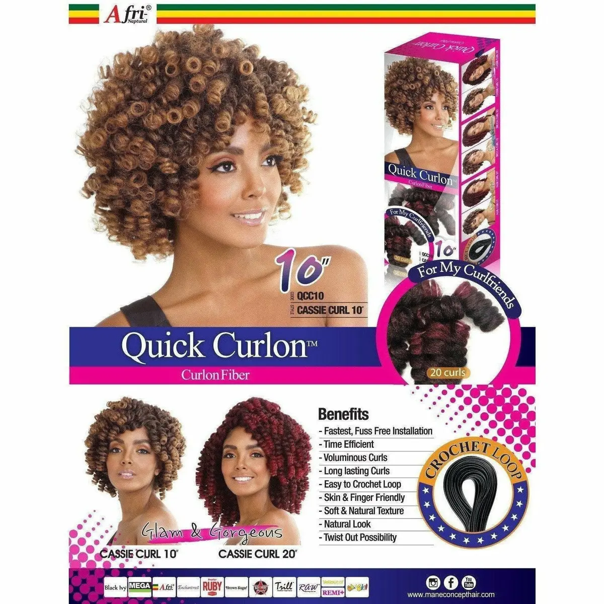 Afri-Naptural® Quick Curlon Cassie Curl 10” (Qcc10) - Final Sale 4
