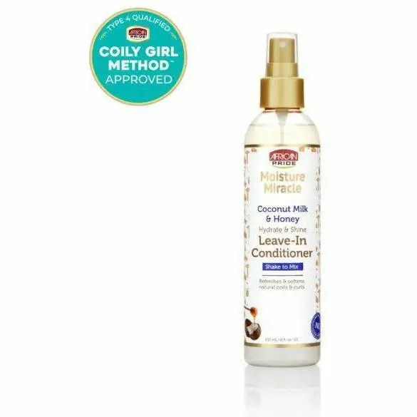 African Pride: Coconut Milk & Honey - Hydrate & Shine Leave-In Conditioner 8Oz 1