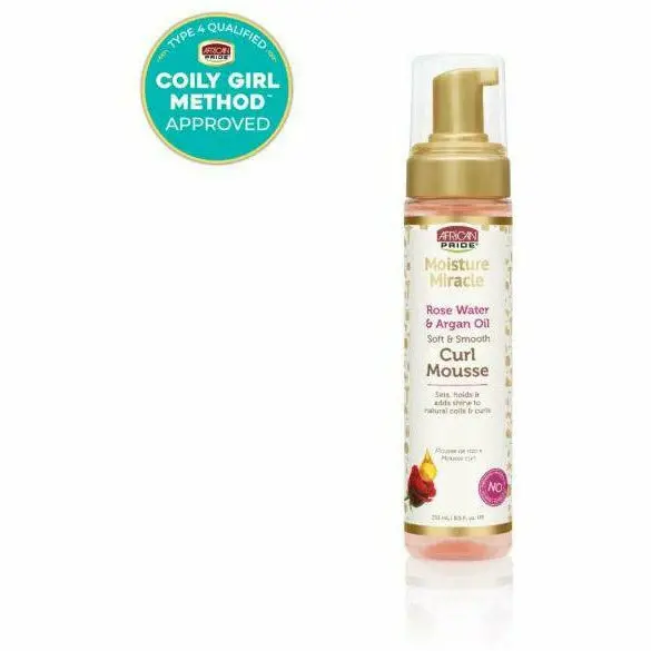African Pride: Rose Water & Argon Oil - Soft & Smooth Curl Mousse 1