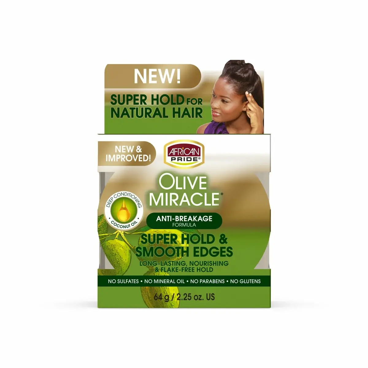 African Pride: Olive Miracle Super Hold & Smooth Edges 1