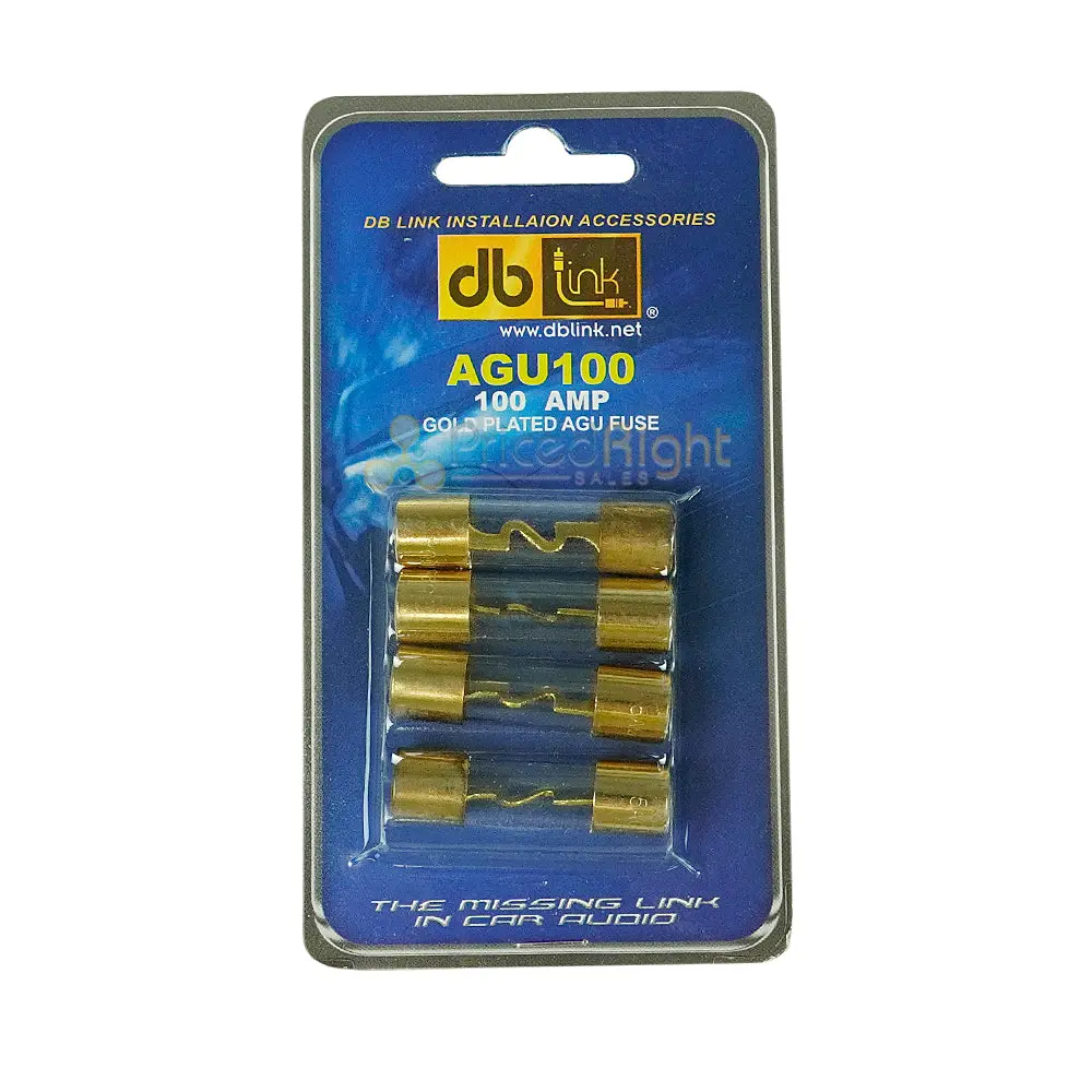 Db Link 100 Amp Golden Finish Agu Fuse Car Audio Replacement 4 Pc. Pack Agu100 1