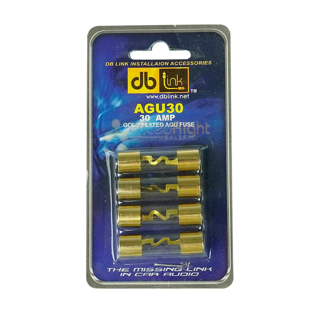 Db Link 30 Amp Golden Finish Agu Fuse Car Audio Replacement 4 Pc. Pack Agu30 1