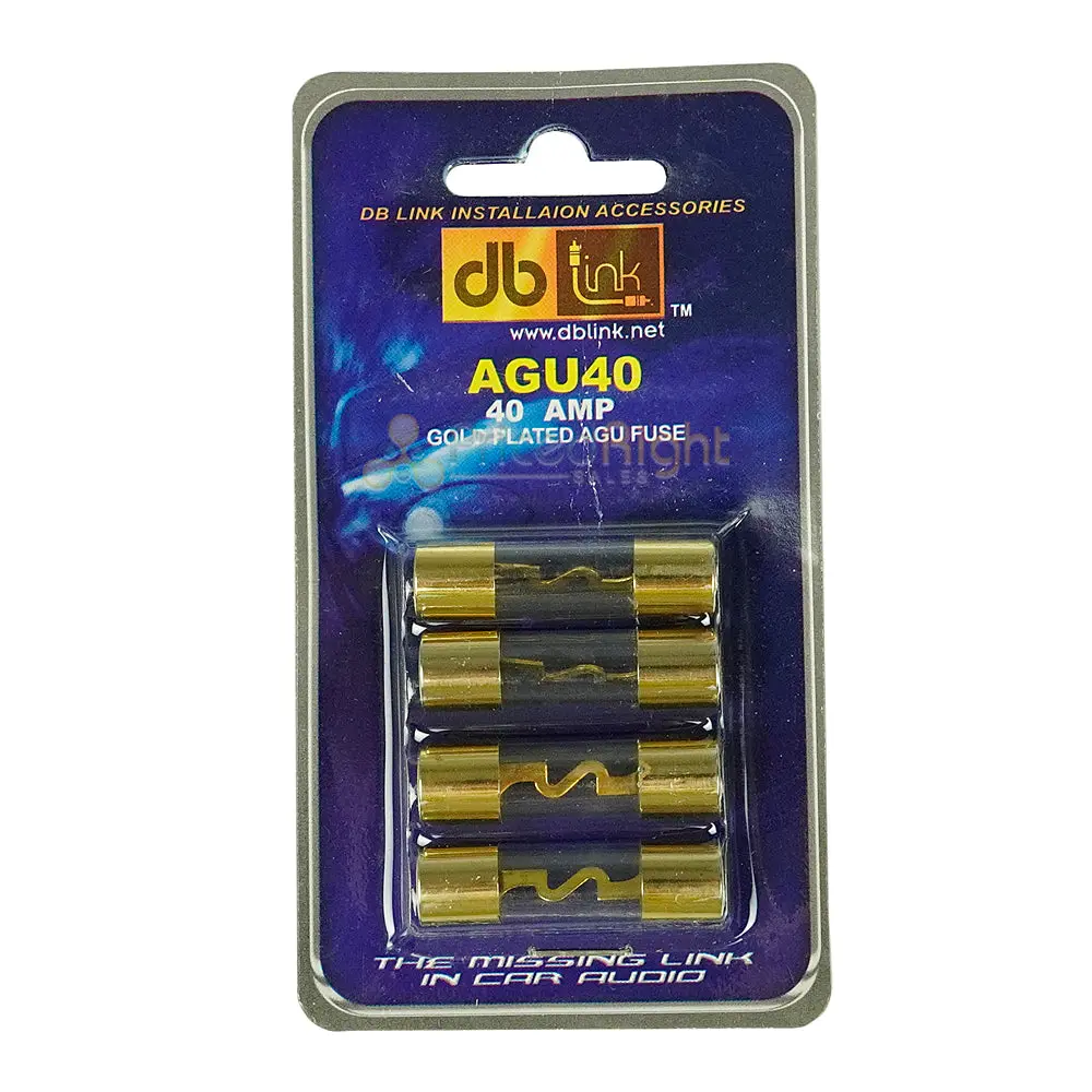 Db Link 40 Amp Golden Finish Agu Fuse Car Audio Replacement 4 Pc. Pack Agu40 1