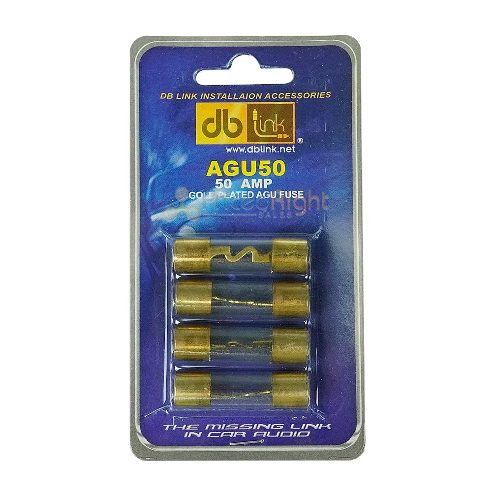 Db Link 50 Amp Golden Finish Agu Fuse Car Audio Replacement 4 Pc. Pack Agu50 1