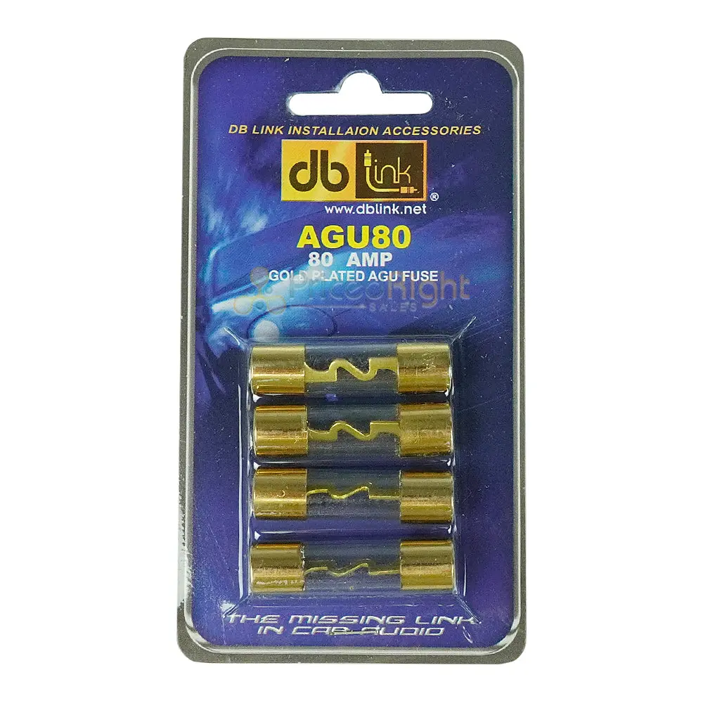 Db Link 80 Amp Golden Finish Agu Fuse Car Audio Replacement 4 Pc. Pack Agu80 1