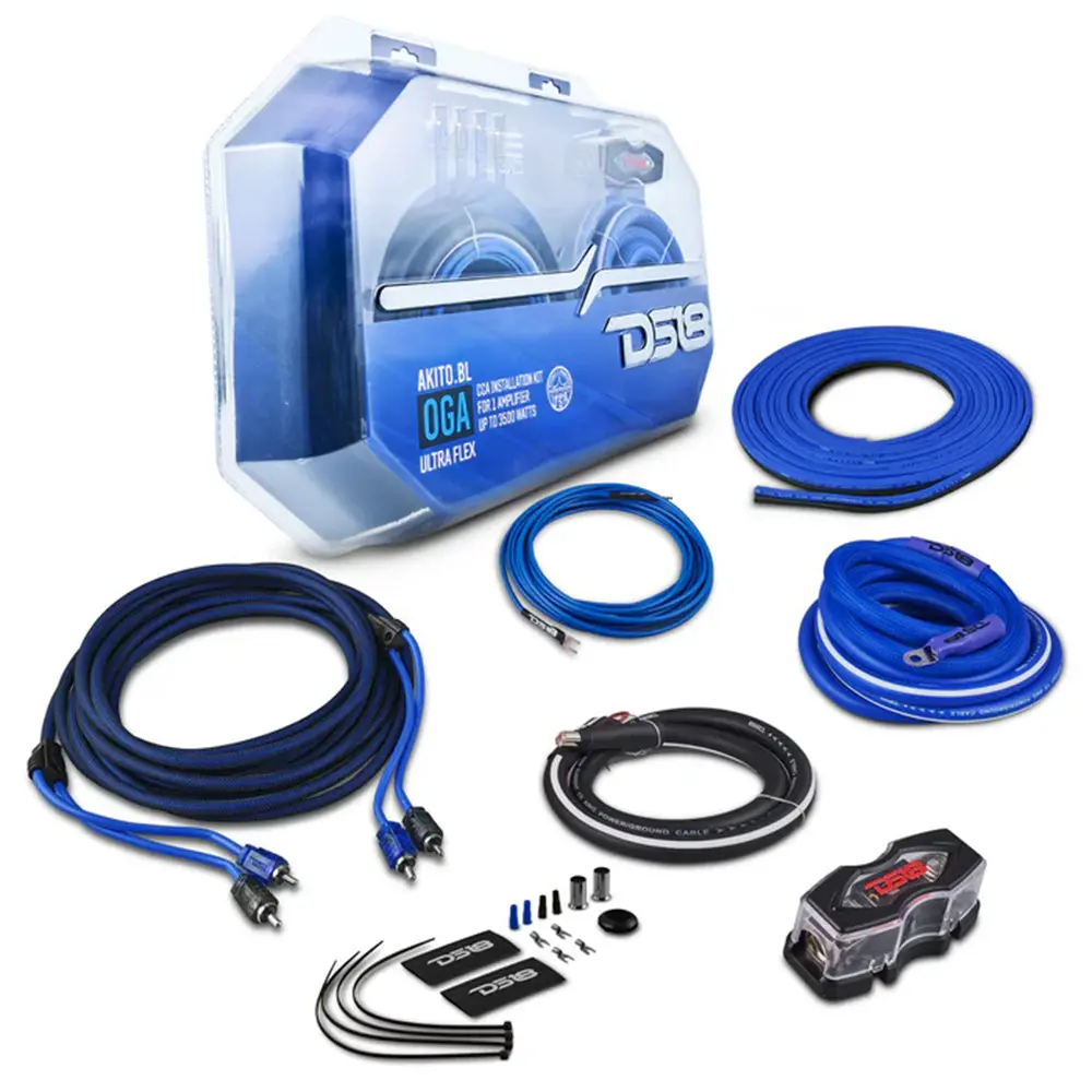Ds18 Amplifier Wiring Installation Kit 0 Gauge Cca 3500W Rms Blue Akit0.Bl 1