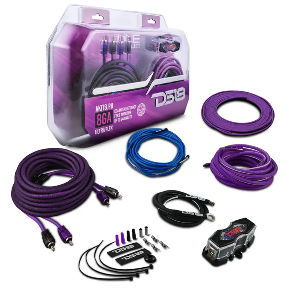 Ds18 Amplifier Wiring Installation Kit 0 Gauge Cca 350W Rms Purple Akit0.Pu 1