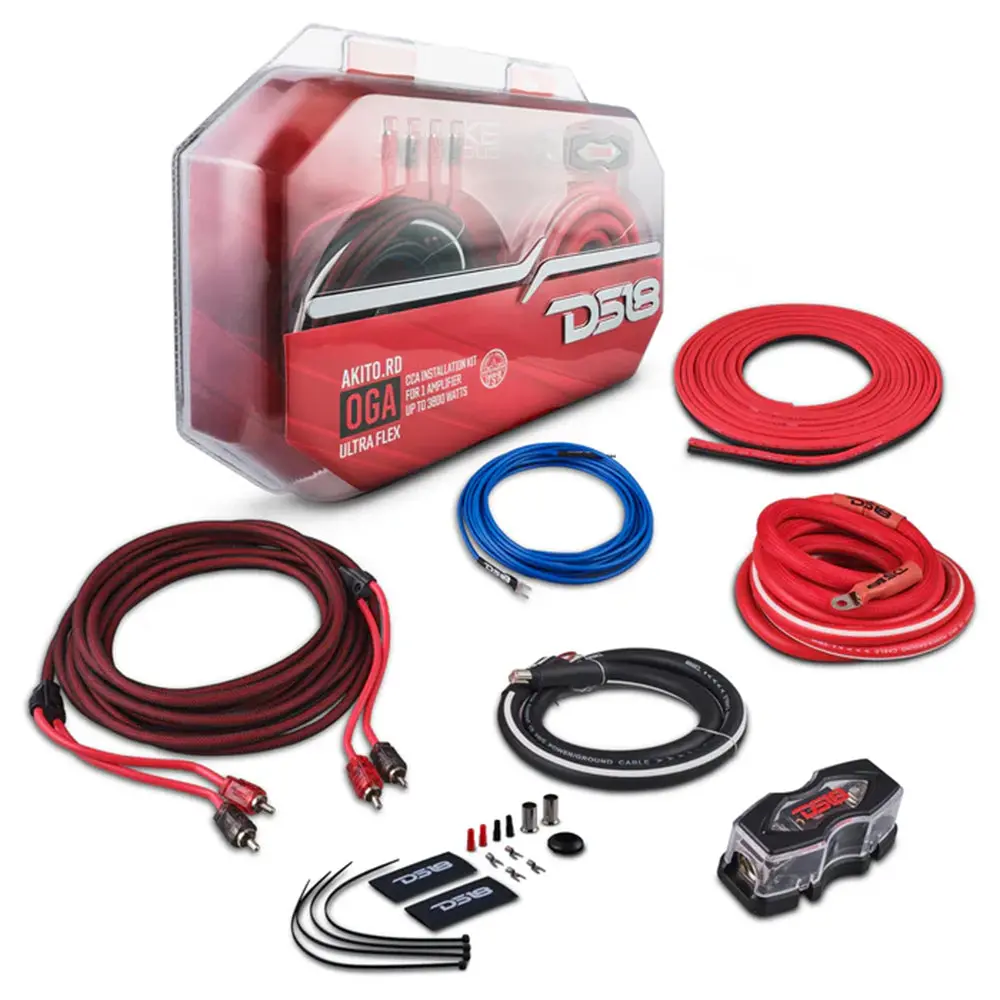 Ds18 Amplifier Wiring Installation Kit 0 Gauge Cca 3500W Rms Red Akit0.Rd 1