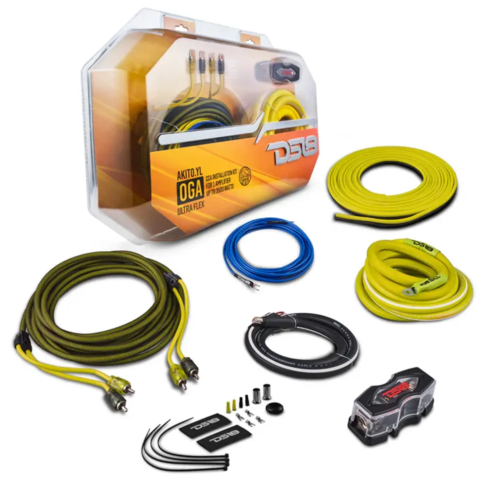 Ds18 Amplifier Wiring Installation Kit 0 Gauge Cca 3500W Rms Yellow Akit0.Yl 1