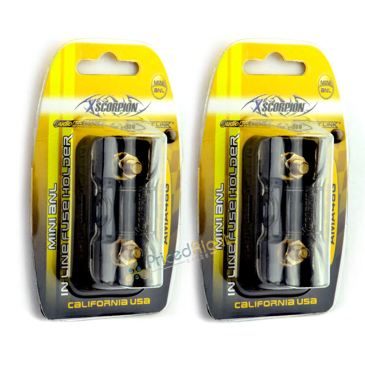(2) Gold Mini Anl Fuse Holder Inline 4 8 Gauge Input Output Xscorpion Ama48g 1