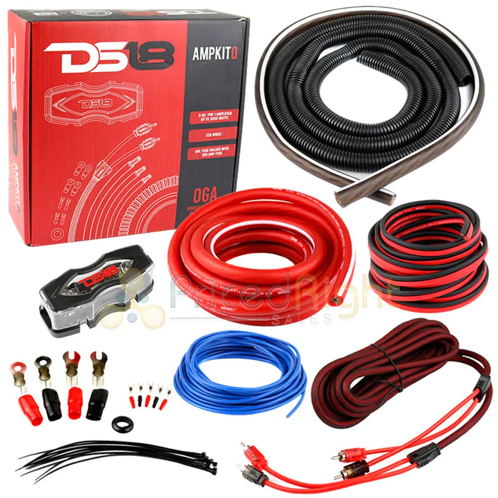 Ds18 0 Gauge Power Install Kit High Performance Amplifier Wiring Cables Ampkit0 1