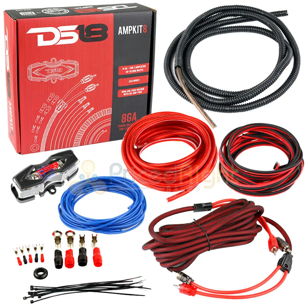 Ds18 8 Gauge Power Install Kit High Performance Amplifier Wiring Cables Ampkit8 1