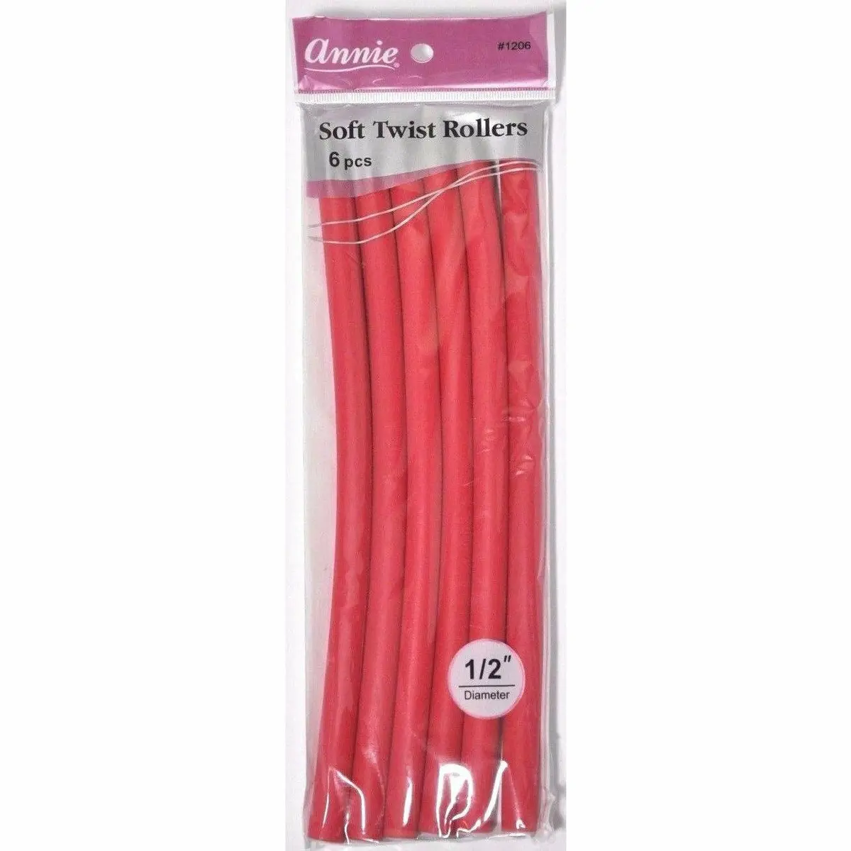 Annie: 10" Soft Twist Rollers 1/2" #1206 1