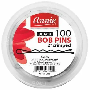 Annie: 100 Ball Tipped Bob Pins Crimped 2"  #3324 1