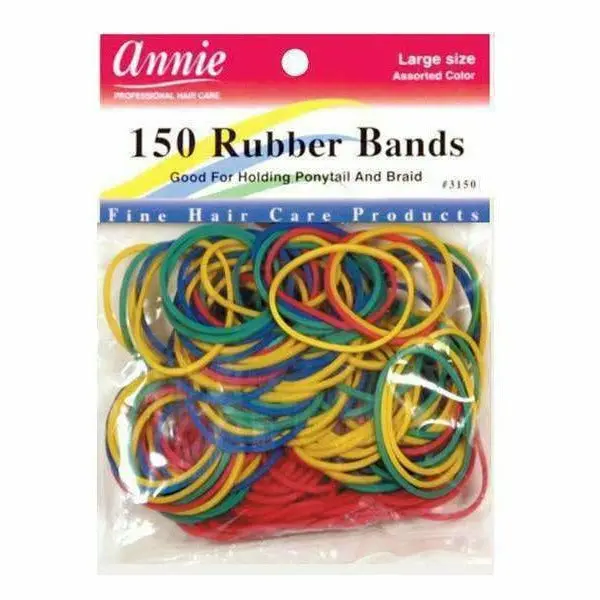 Annie: 150 Large 1" Assorted Color Rubber Bands #3150 1