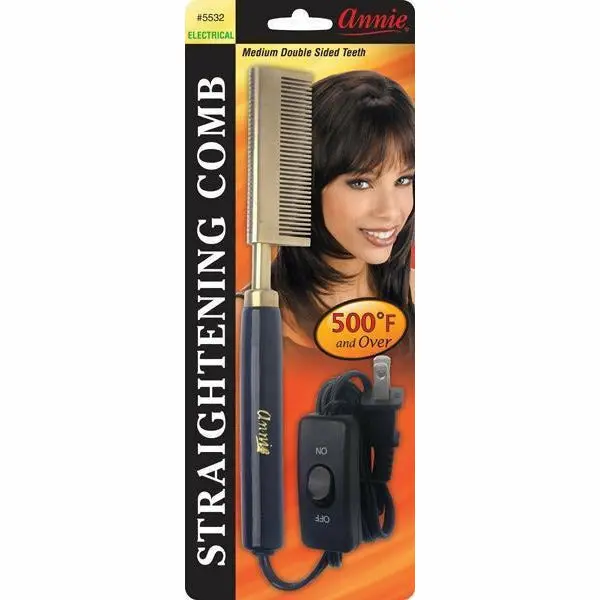Annie: Electric Straightening Comb - Medium Double Sided Teeth #5532 1