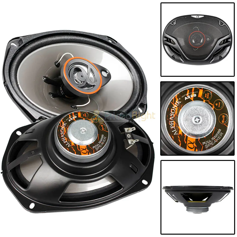 Alphasonik 6X9" 3 Way Full Range Speakers 500 Watts Power Max 4 Ohm As29 Pair 1