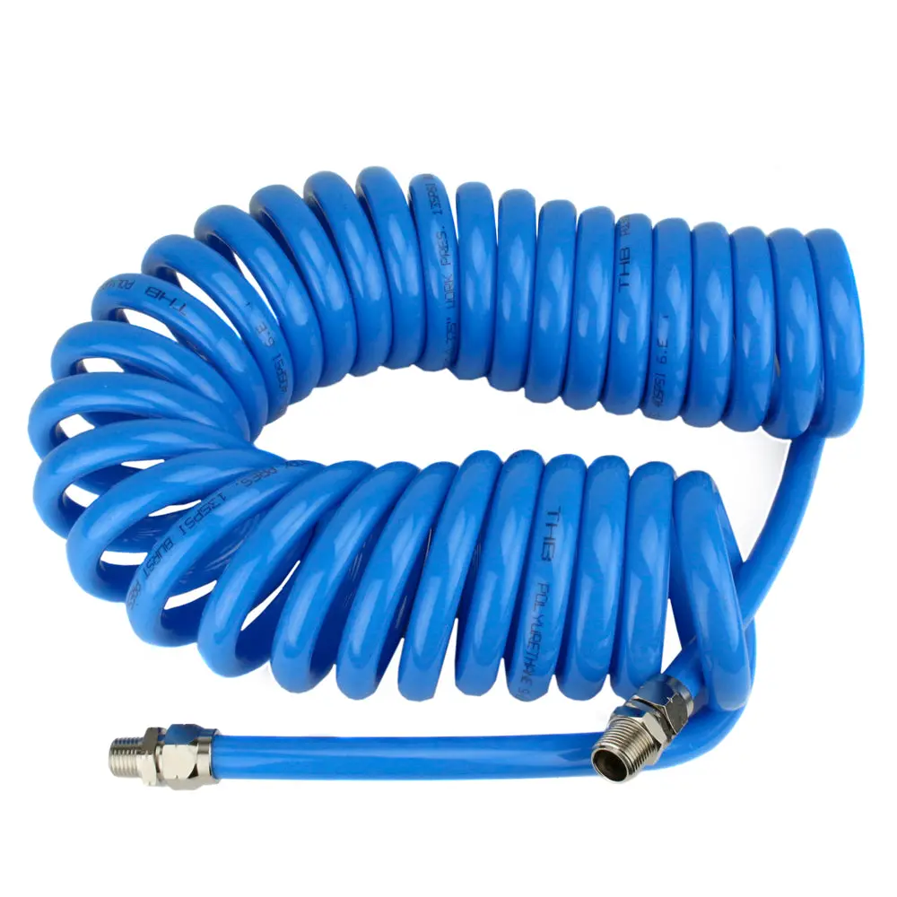Coiled High Quality  3/8" X 25' Polyurethane Air Compressor Coil Hose Recoil 1