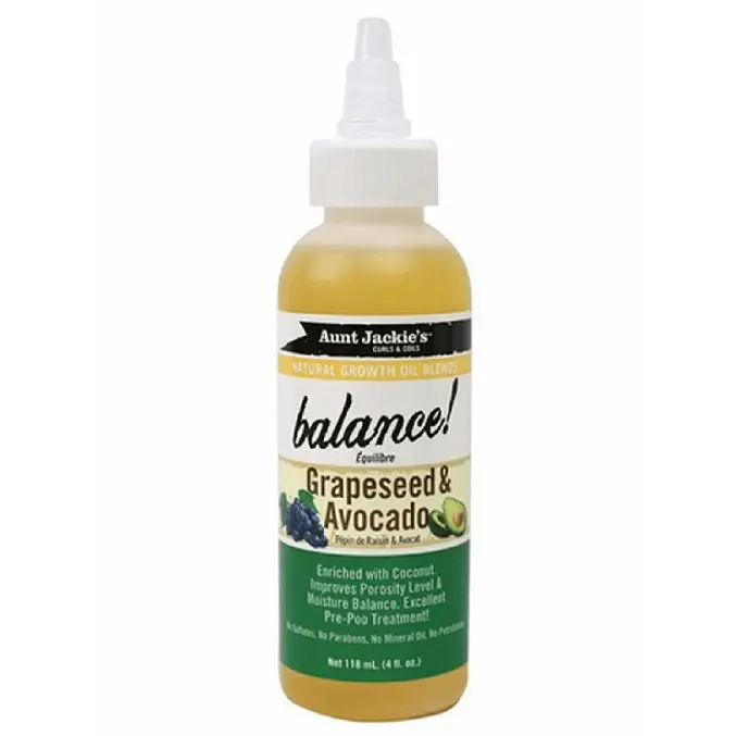 Aunt Jackie's:  Balance Grapeseed & Avocado Oil 4Oz 1