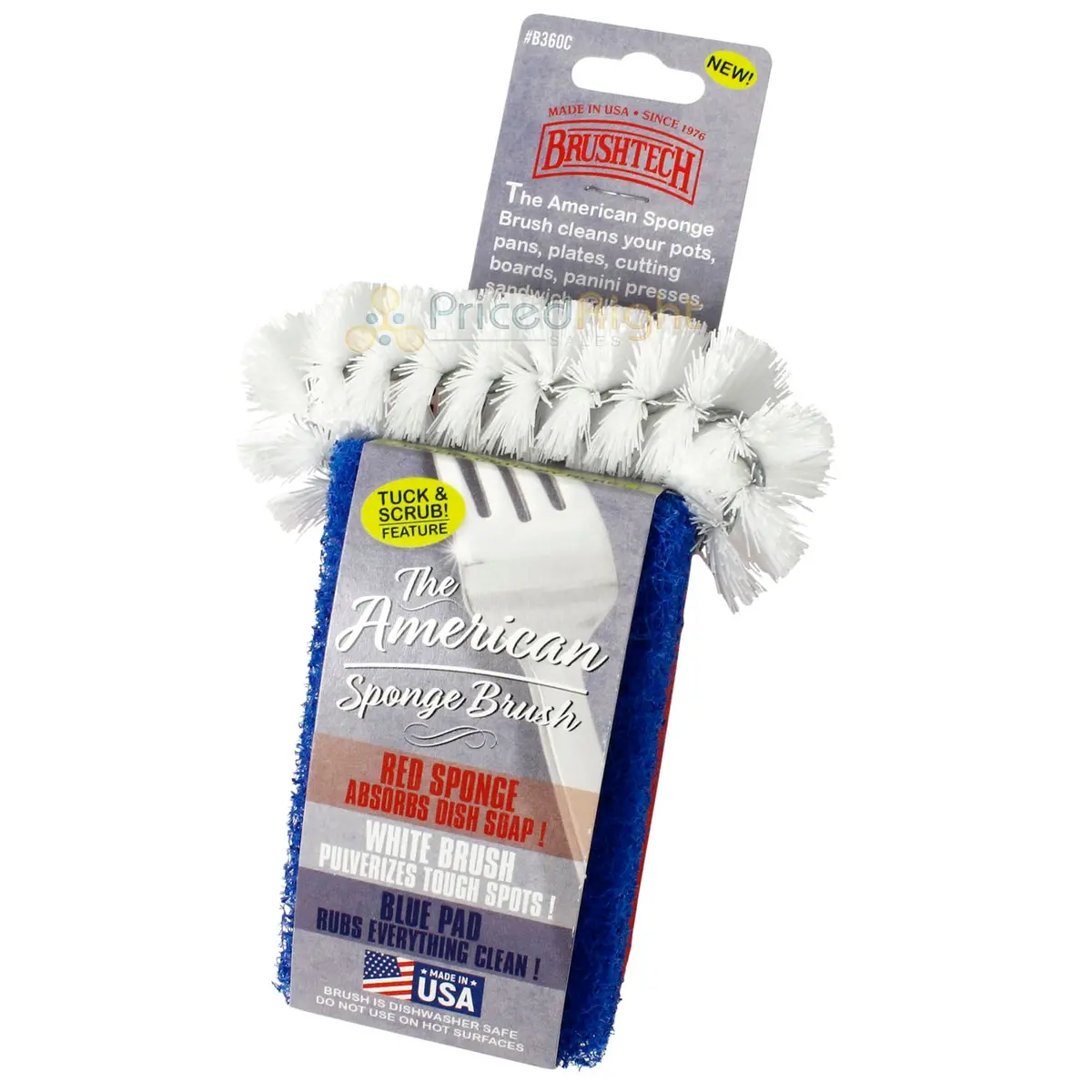 Brushtech The American Sponge Bristle Brush All Purpose Cleaning Kitchen Tool 1