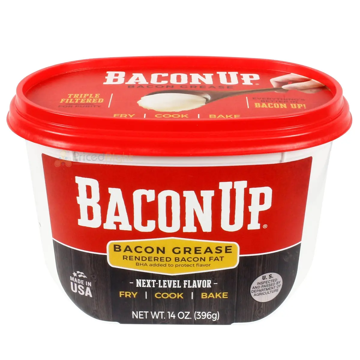 Bacon Up Bacon Grease Rendered Bacon Fat Triple Filtered Fry Cook Bake 14 Oz 1