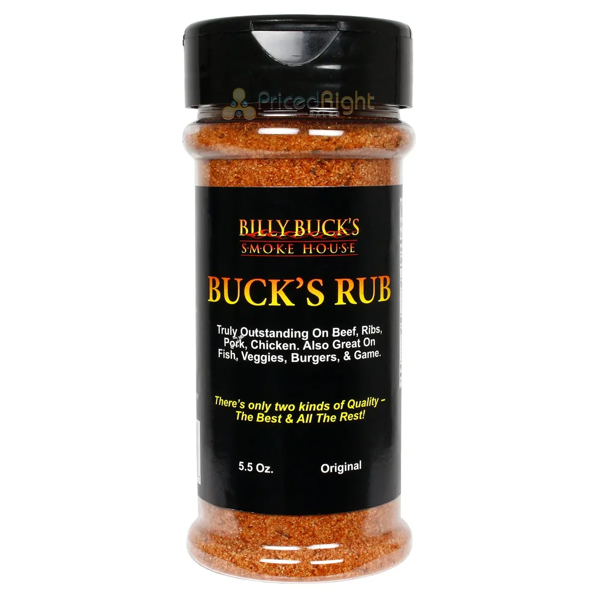Billy Buck's Smokehouse Original Buck's Rub Beef Ribs Pork Chicken 5.5 Ounce 1