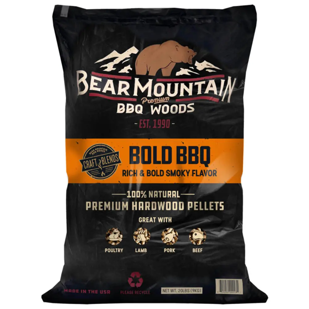Bear Mountain Bold Bbq Premium Hardwood Pellets Rich & Bold Smokey 20Lb Bag 1