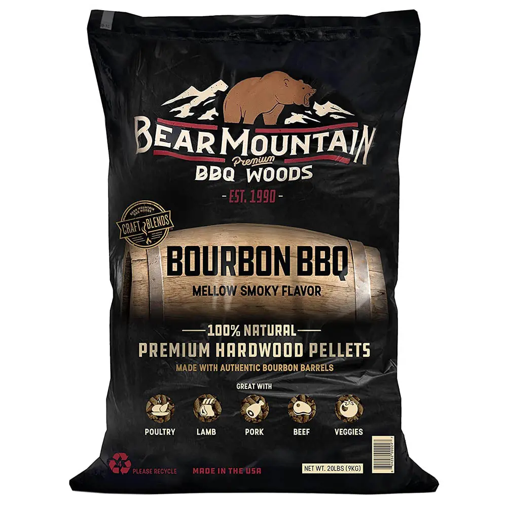 Bear Mountain Bourbon Bbq Premium Cooking Pellets Mellow Smoky Flavor 20Lb Bag 1