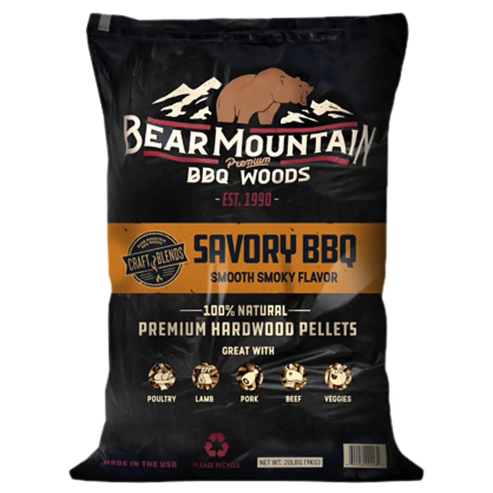 Bear Mountain Savory Bbq Hardwood Cooking Pellets Savory Smokey Flavor 20Lb Bag 1