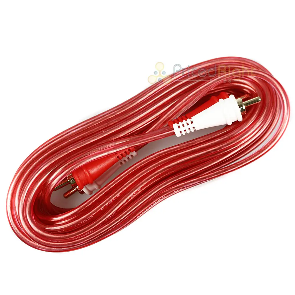 15Ft Rca Cable Male To Male Audio Output Car Home Cable Ofc Audiopipe Bms-G-15 1