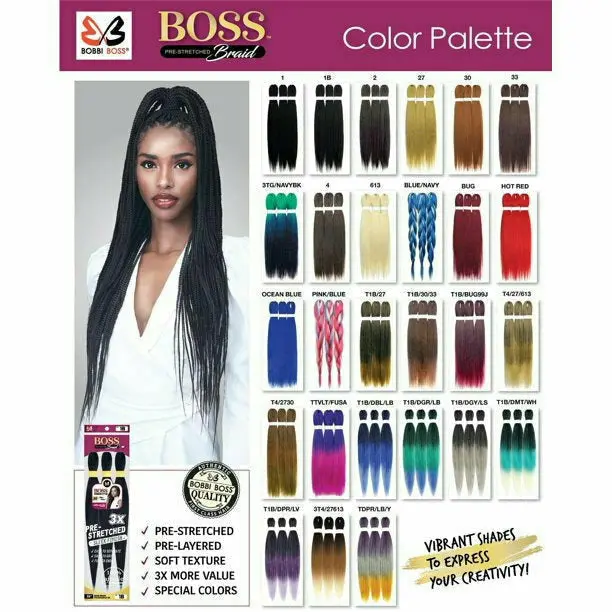 Bobbi Boss: 3X Boss Braid Pre-Feathered 54" 1