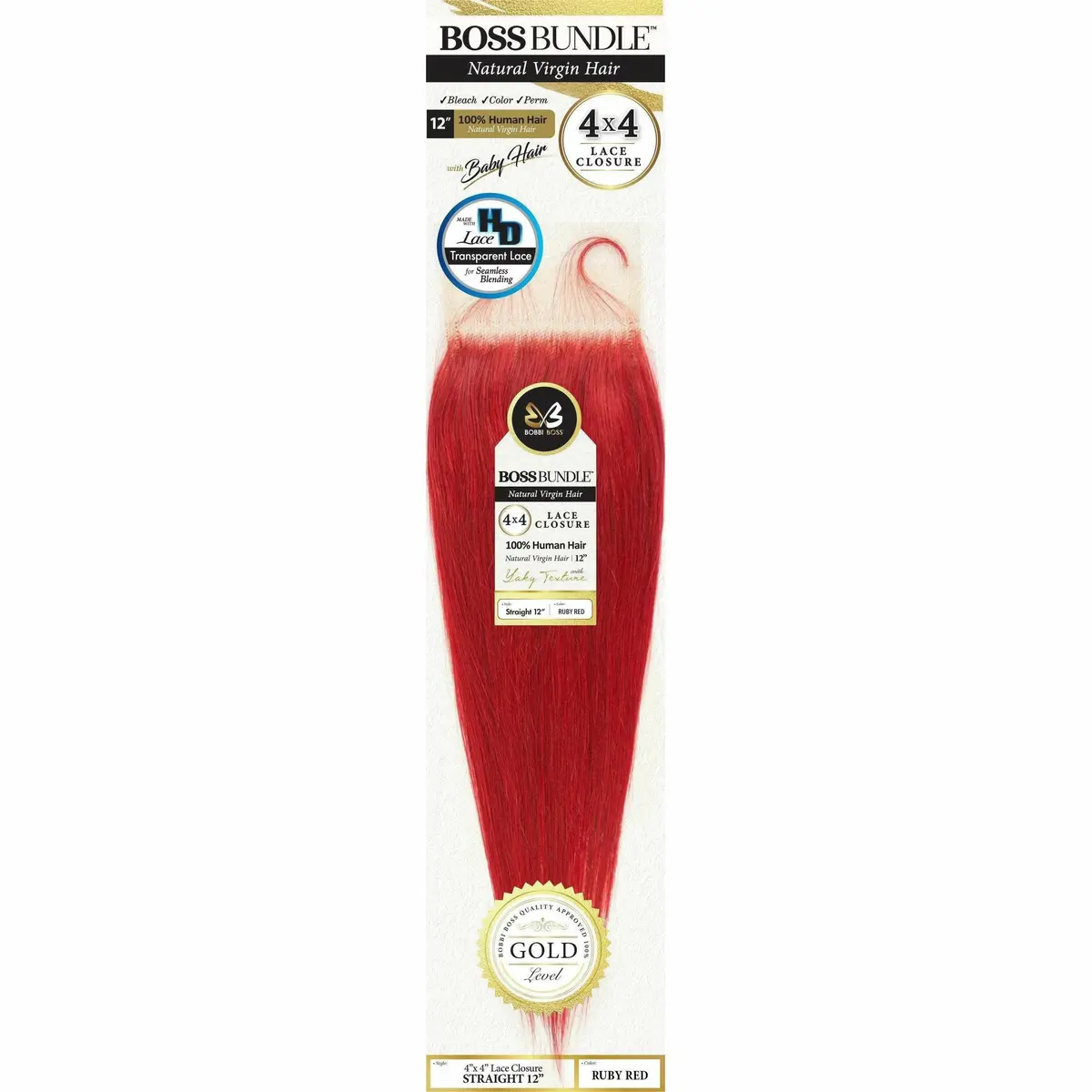 Bobbi Boss: Boss Bundle 100% Virgin Hair Closure - Straight 12" 1